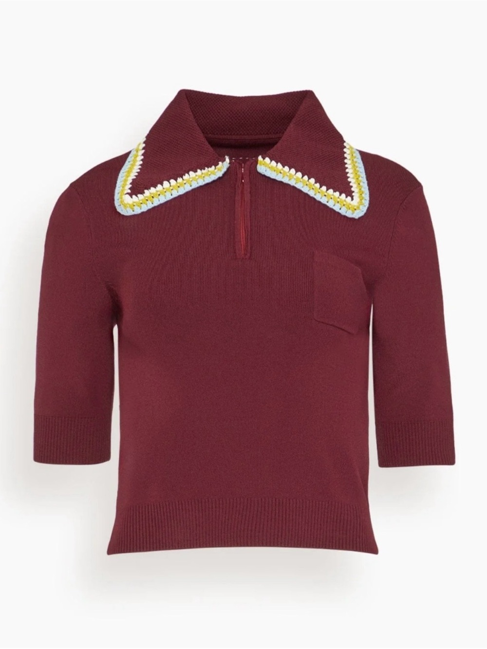Alemais Jasper Knit Polo – Deep Red/Chocolate – Size AU8/US4